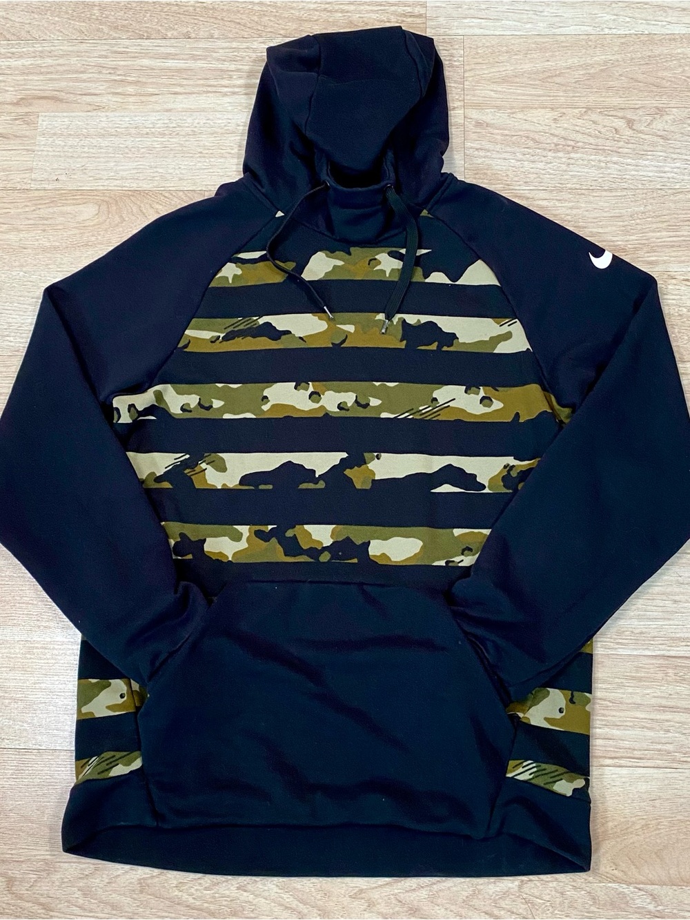 Nike Dri-Fit Hoodie Men’s M Black Camo Camouflage Training Pullover Sweatshirt